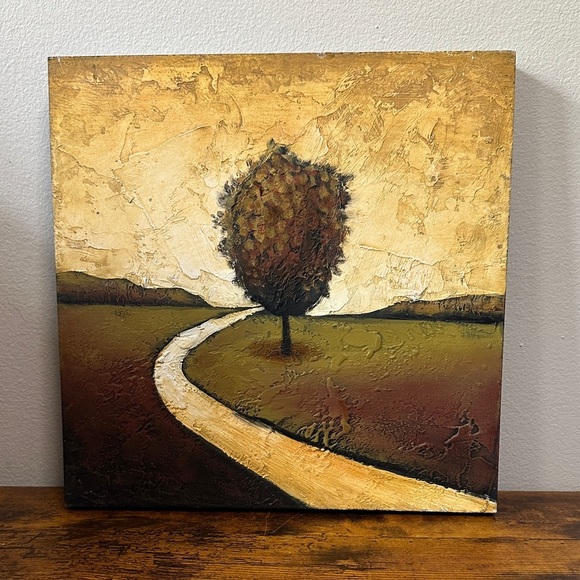 Rustic Landscape Canvas Art with Tree - Picture 1 of 1